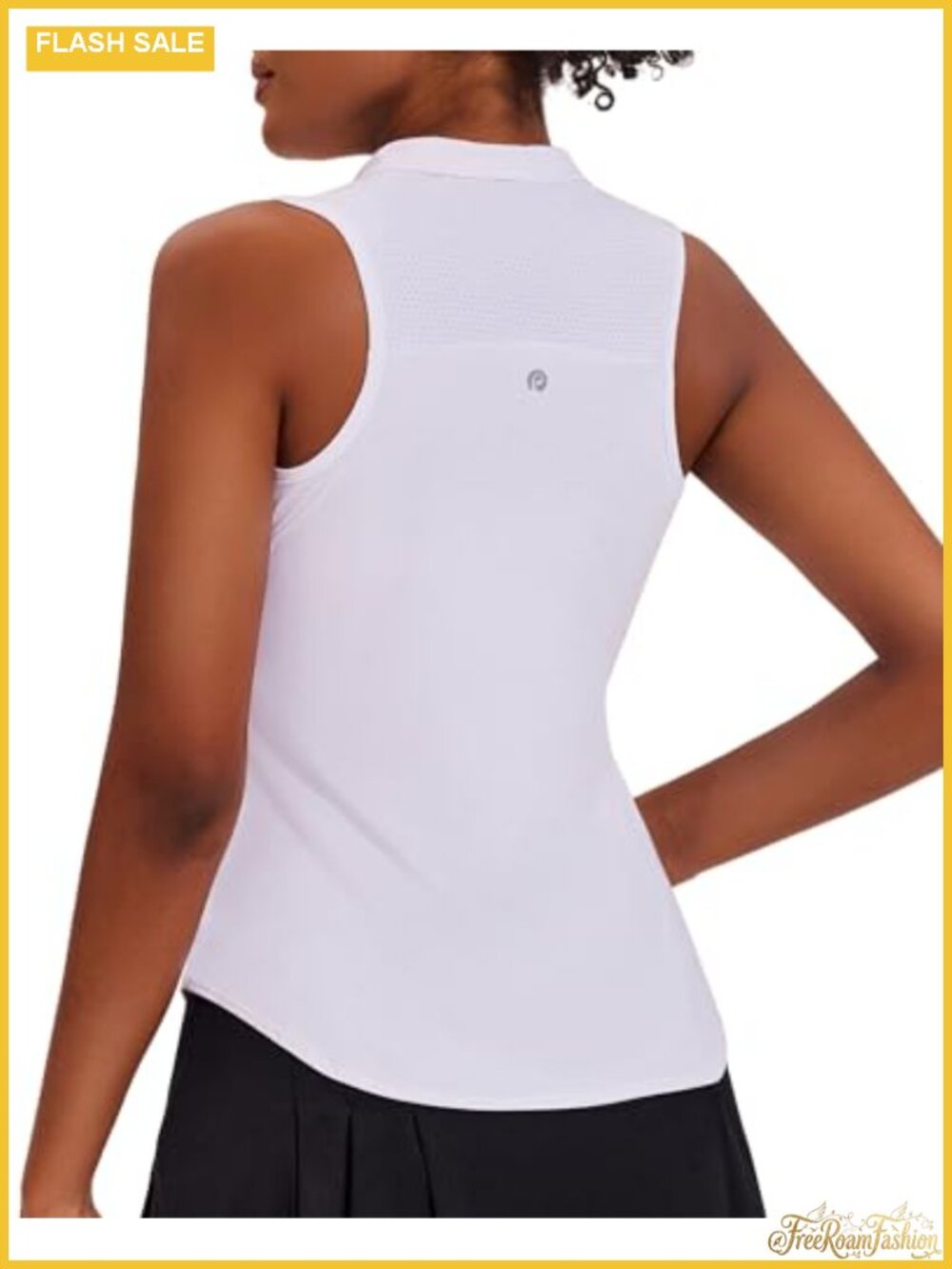 Womens Sleeveless Golf Polo Tank Top UPF 50+ Zip Collar Workout Shirt